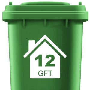 Kliko sticker huis met nummer GFT