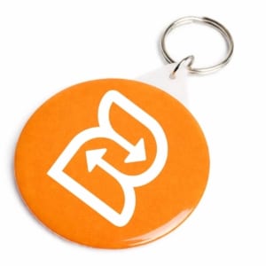 Button sleutelhanger 56mm met eigen ontwerp