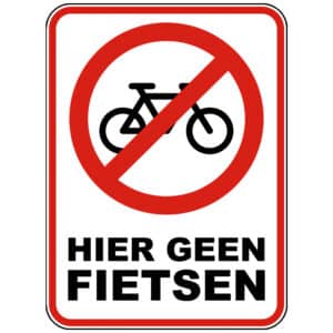 Sticker hier geen fietsen