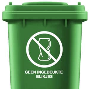 Geen ingedeukte blikjes sticker