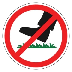 Verboden gras te betreden sticker