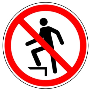 Verboden op te stappen sticker